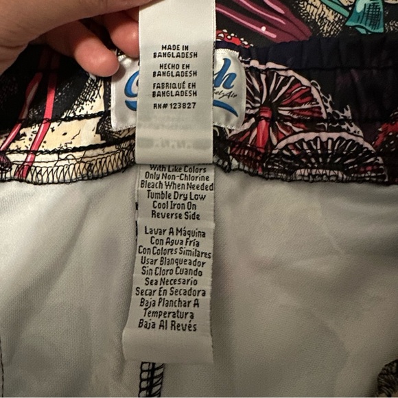 NWT FRESH PRINTS OF BEL-AIR BY DRILL CLOTHING Skull Mushroom Graphic Swim Short - Picture 8 of 8